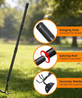 Heavy Duty 52 Inch 2 In 1 Hoe And Cultivator Rake For Weeding And Soil Loosening Long Handle Stand Up Garden Tool features