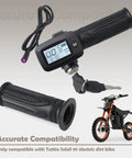 48V Throttle With M Key Button Replacement For Tutti Soleil 01 Electric Dirt Bike, grip with display and key, black