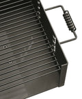 Heavy Duty Park Style Charcoal BBQ Grill For Camping Backyard Patios And Tailgating solid cooking grid with handle.