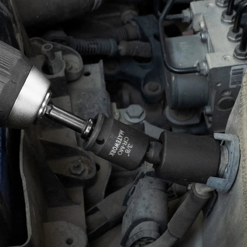 Impact driver using 17 Piece Socket Adapter Set And Reducer For Impact Drivers With Universal Joint Sockets in automotive task
