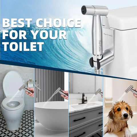 Versatile Handheld Bidet Sprayer For Toilet With Stainless Steel Build, Brushed Nickel Finish, G1/2 Thread Interface, Easy Install