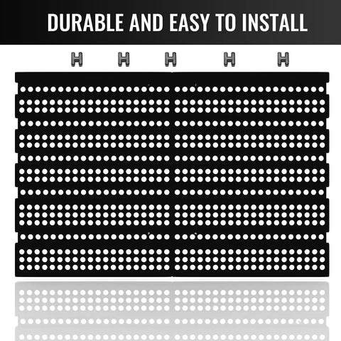 Garage Organizer Bins 30 Piece Wall Mount Storage Kit With Pegboard showing easy-to-install peg panels.