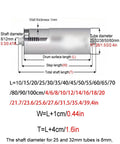 Commercial Grade Stainless Steel Conveyor Rollers 4 Piece Set Slick Silent Belt Return Idlers dimensions and specifications diagram