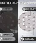 Grab 200 Count Of These Killer 5 Inch Sanding Discs With 8 Holes For Your Orbital Sander displaying 8-hole wet and dry sanding discs.