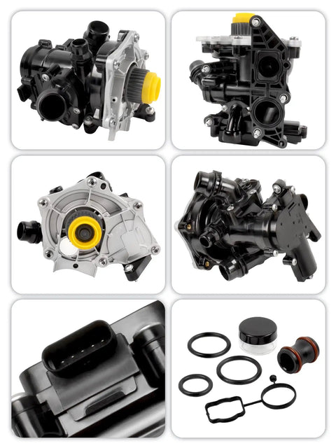 Auxiliary Electric Coolant Pump Assembly With Gaskets For Audi Q7 Q3 A3 A4 A5 A6 Passat Beetle Golf Quattro 2.0L Gas set with detailed parts.