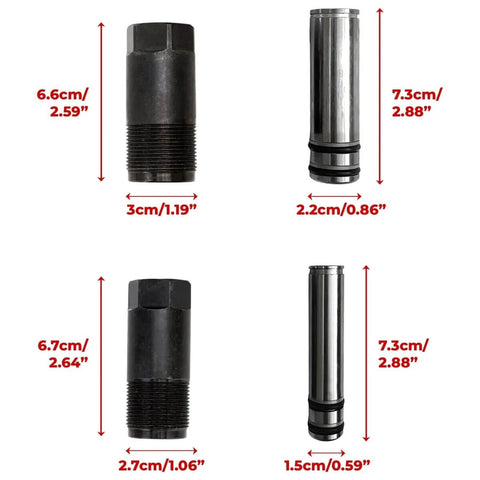 Floor Jack Piston Plunger Replacement Kit For 3 Ton Hydraulic Jacks With Dual Pump System Low And High Side Seals sizes shown