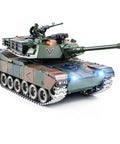1:18 Scale RC Tank With 2.4G Radio, M1A2 Style Military Battle Vehicle, Metal Alloy Build, Shoots BBs, Smoke, Lights, Sound And Recoil, 330 Degree Turret Rotation, Muzzle Up Down, Perfect For Adults And Kids 6 Plus
