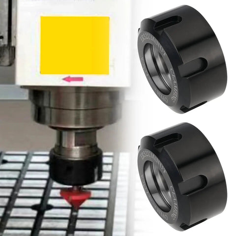 2 Pack ER32 Collet Clamping Nuts With M40x1.5 Thread For CNC Milling And Lathe Tool Holders, black, front view