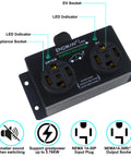 No Sweat Automatic Ev Charger Splitter For Nema 14 30P Dryer Outlet with LED indicators for EV and appliance use.