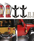 Two Pack Simulation Fire Extinguishers Decoration Set With Stickers For RC Crawler Models Compatible With Traxxas TRX4 Axial SCX10 Tamiya CC01 D90 One Tenth Scale Not Real Fire Suppression Accessory