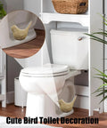 Ceramic Bird Toilet Bolt Covers Decorative Screw Caps fit over bolts, showcasing wood grain design and enhancing bathroom aesthetics.