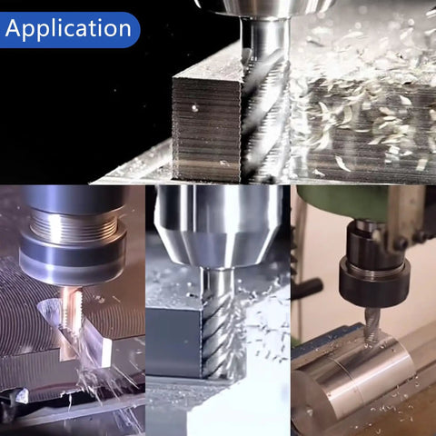 One Half Inch Tungsten Carbide Roughing End Mill Set, Four Flute Square End Mills With AlTiN Coating in CNC milling application