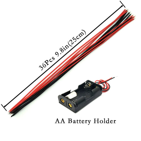 AA battery holder and wires, 18 Piece DC Motors Kit For STEM DIY Toy, Mini Electric Hobby Motors 24000 RPM At 3V