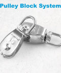 Two 12 Pack M15 Pulleys For Rope And Cable 304 Stainless Steel Wire Pulley Wheel Heavy Duty Swivel Pulley Block on white background
