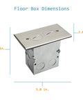 Screw Cap Floor Box Kit For Raised Floors 1 Gang 20A Tamper Resistant Duplex Receptacle dimensions 5x2.8 inches
