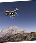 Three Set RC Helicopter Training Kit with Sponge Foam for Airplanes and Helis flying near a mountain, aerial view.