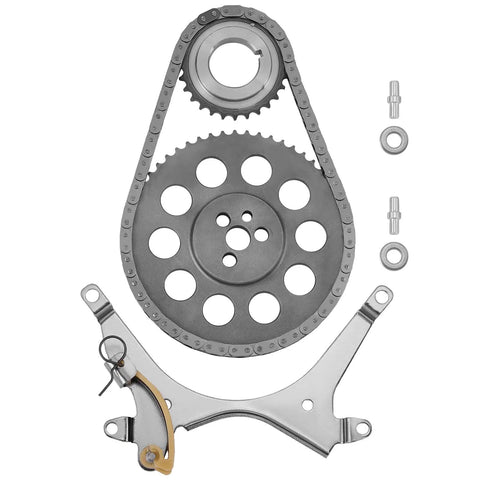 4.3L V6 Engine Timing Chain Kit With Sprocket For Chevy And GMC Trucks And Vans 1999 To 2003 components displayed