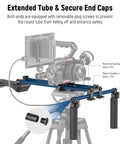 On The Go Shoulder Rig Kit With 16 Inch 15mm Rod System Pro Level Camera Stabilizer for DSLR and Camcorder with extended tube setup