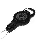 Scuba Gear Retractor With Carabiner Black Durable Dive Accessory keeps your tank gear neatly stowed and ready with aramid cord.