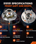 Front Wheel Hub And Bearing Assembly For Ram 1500 2012 2018 And Ram 1500 Classic 2019 2022 5 Lug With ABS Sensor 3 Bolt Holes
