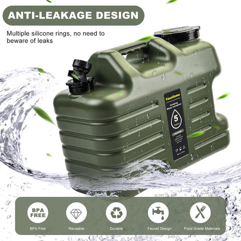 5 Gallon BPA Free Water Jug With Spigot For Camping And Hiking Grab And Go Leakproof Portable Water Storage Tank Thickened PE Material Emergency Prep And Picnic Hydration Solution
