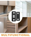 Ultra Thin Black Magnetic Cabinet Door Catch Latches 12 Pack Stainless Steel Furniture Magnets For Closets