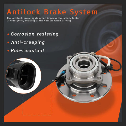 Front Wheel Hub And Bearing Assembly For Chevy And GMC 8 Lug 4x4 SUVs With ABS Fits K1500 K2500 Suburban And K3500 1995 1996 1997