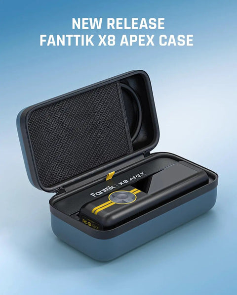 Open Officially Customized EVA Storage Case for X8 APEX Tire Inflator and S100 Kit, showing interior compartments.