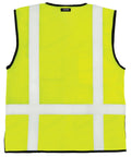 Boss Level Hi Vis Reflective Safety Vest Built Different To Keep You On Point All Shift Long With Durable Zipper Closure And Smart Black Bottom Mesh Panels For Road Work Projects, back view.