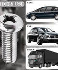 Badass Skull Design Stainless Steel License Plate Screw Kit with M6 1.0 x 16mm Phillips Pan Head Bolts, fits cars, trucks, vans