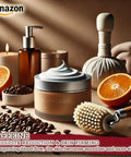 Straight Up Caffeine Powder For Homemade Skincare Creations And DIY Beauty Fixes That Hits Different On Tackling Cellulite Firming Skin And Boosting Circulation In Natural Bath And Body Blends Legit Raw Ingredient in a wellness setting with coffee beans and orange.