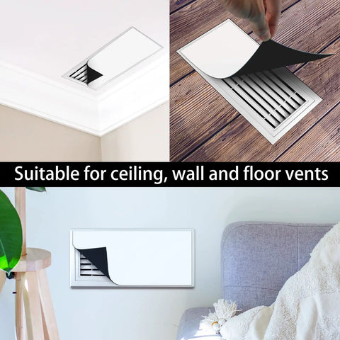 Six Pack Strong Magnetic Vent Covers For Home Ceiling Floor And Wall Vents 5.5 By 12 Inches Pure White Keeps Air In And Drafts Out