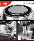 Close-up of Pair Of Rear Wheel Bearing And Hub Assemblies For Toyota Corolla Matrix Celica And Pontiac Vibe 5 Lug Non ABS FWD 2000 To 2008