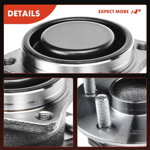 Close-up of Rear Wheel Bearing And Hub Assembly Beefed-Up 5 Lug Compatible With Toyota Corolla 2003-2008 Non-ABS