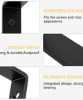 6-Piece L Shelf Brackets feature countersunk holes, sturdy rustproof metal, and a 90-degree design for wooden shelves.