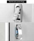 Reinforced lock and hinge close-up for Heavy Duty Carbon Steel Electrical Enclosure 16x12x8 with Nema 4x rating.