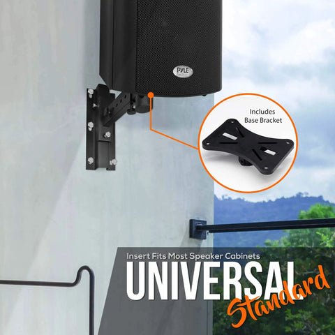 90 To 30 Degree Tilt And Rotation Adjustable Dual Universal Wall Mount Speaker Bracket with solid steel safety pin, installed