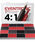 4 To 1 Heat Shrink Tubing Kit With 400-Piece Adhesive-Lined Tubing For Wire Harnesses, Marine-Grade Industrial Shrink Wrap In Black And Red