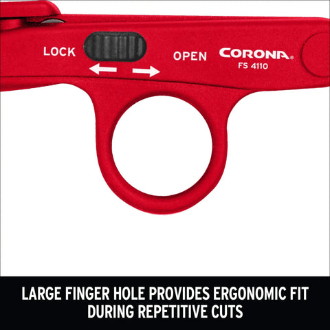 Close-up of large finger hole on Hydroponic Finger Micro Snips With Precision Micro Tip Blades For Clean Cuts Of Herbs Leaves And Delicate Plants