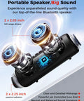 Inside view of Beast Bluetooth Speaker Portable Wireless IPX5 Waterproof With 20 Hour Playtime And TWS Pairing BT5.3, showing drivers and radiators.