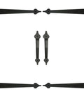 Steel Garage Door Decorative Hinges, Handles And Accents Hardware Kit With Screw Mount In Black Powder Coat, Rust Resistant