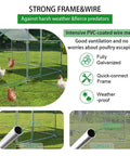 Heavy Duty Beefy Outdoor Chicken Coop With Metal Frame Large Poultry Pen Enclosure Rustproof Wire Mesh Fence Waterproof