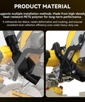 5 In 1 Miter Saw Dust Collection Adapter And Vacuum Hose Connector Pro Grade Upgrade For DWS709 DW718 DWS779 DWS780 DWS782 DHS790 For A Clean Dust Busting Setup installed on saw with PETG polymer construction