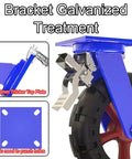 Heavy Duty Industrial Caster Wheels Pack Of 4 Solid Rubber Rollers Built Like A Tank For Smooth As Butter Swiveling With Dual Locking Brakes And Double Ball Bearings Moving Heavy Loads showcasing galvanized bracket and locking brake.