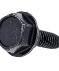 Genuine OEM Hex Washer Head Shoulder Screw Part 120-7024 angled view, steel bolt for heavy duty mower applications.