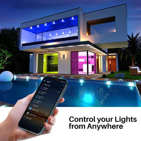 Smart RGB CW LED Bulbs 85W Equivalent 9W E26 Base Color Changing 2.4Ghz WiFi No Hub Needed with smartphone app control at home
