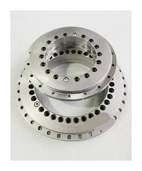 Bulletproof Yrt180 Rotary Table Bearing For Cnc Turntables Built Heavy Duty For Handling Combined Axial Radial And Tilting Loads Zero Flex Workshop Essential, close-up view of two stacked bearings.