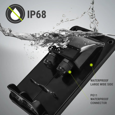 Solar Double Cable Entry Gland Box Waterproof Dual Wire Connector Adapter Housing Plate ABS Mount For Marine Use