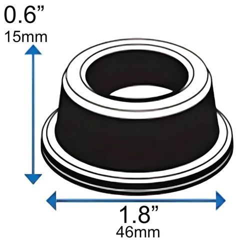 Wall Shield Door Bumpers Set Of Four, Clear Self Adhesive Rubber Cushions dimensions diagram; 46mm by 15mm