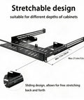 Heavy Duty Double Stack 19 Inch 1U Rackmount Bracket For Mini Pc Server Enclosure showcasing stretchable design and dimensions.